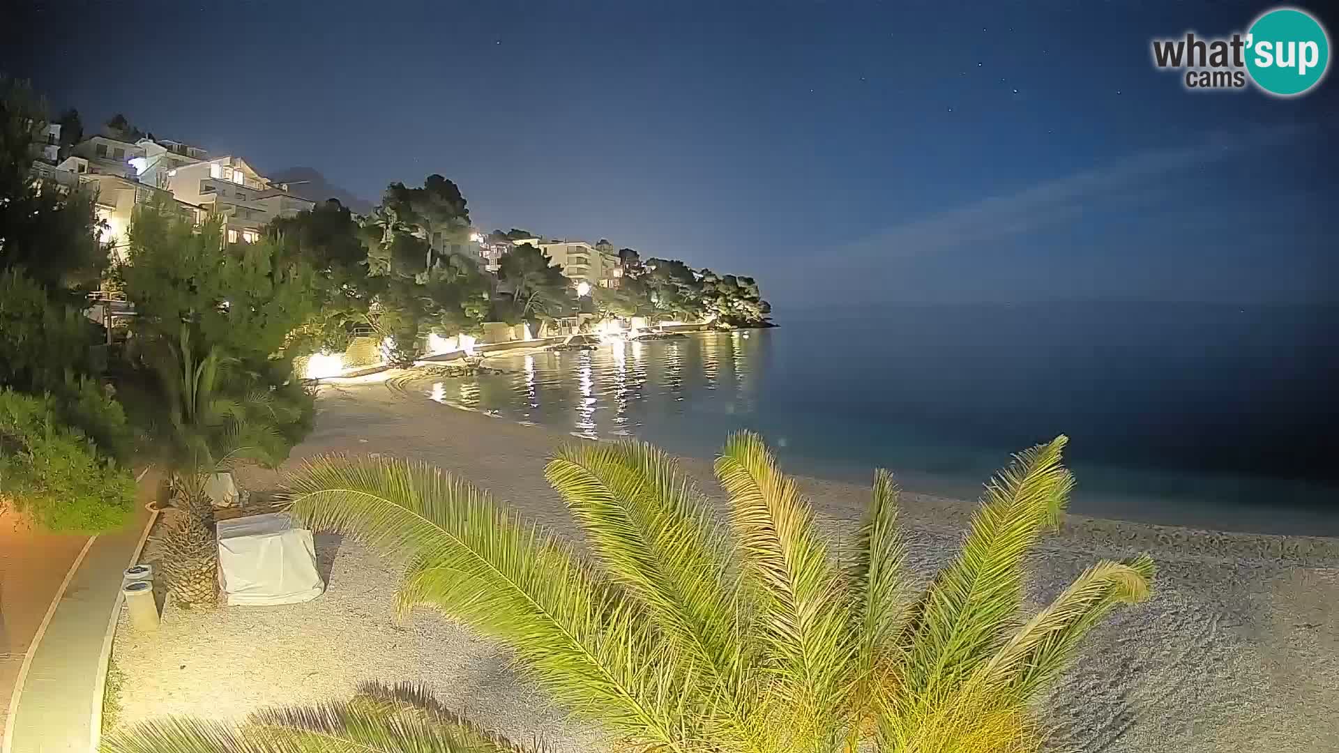 Web kamera Plaža Lučica Brela – Pogled uživo na jadransku obalu