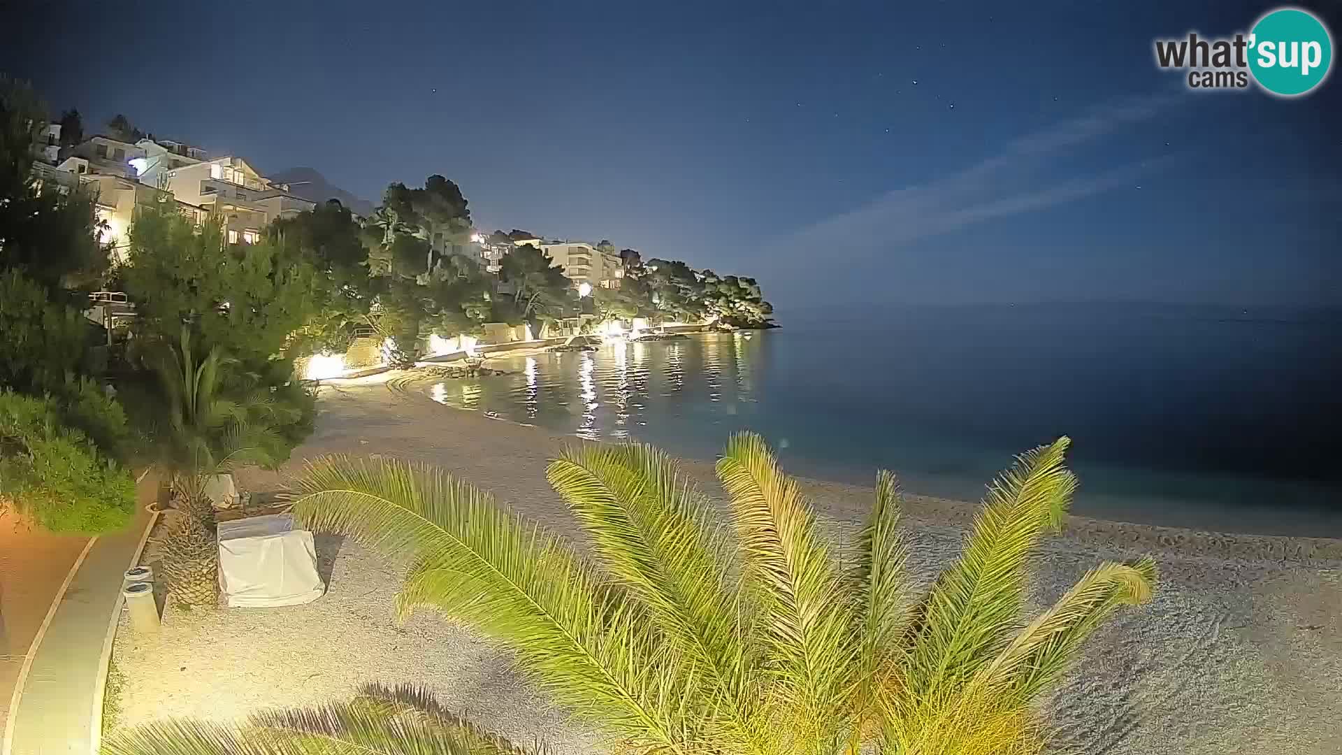 Web kamera Plaža Lučica Brela – Pogled uživo na jadransku obalu