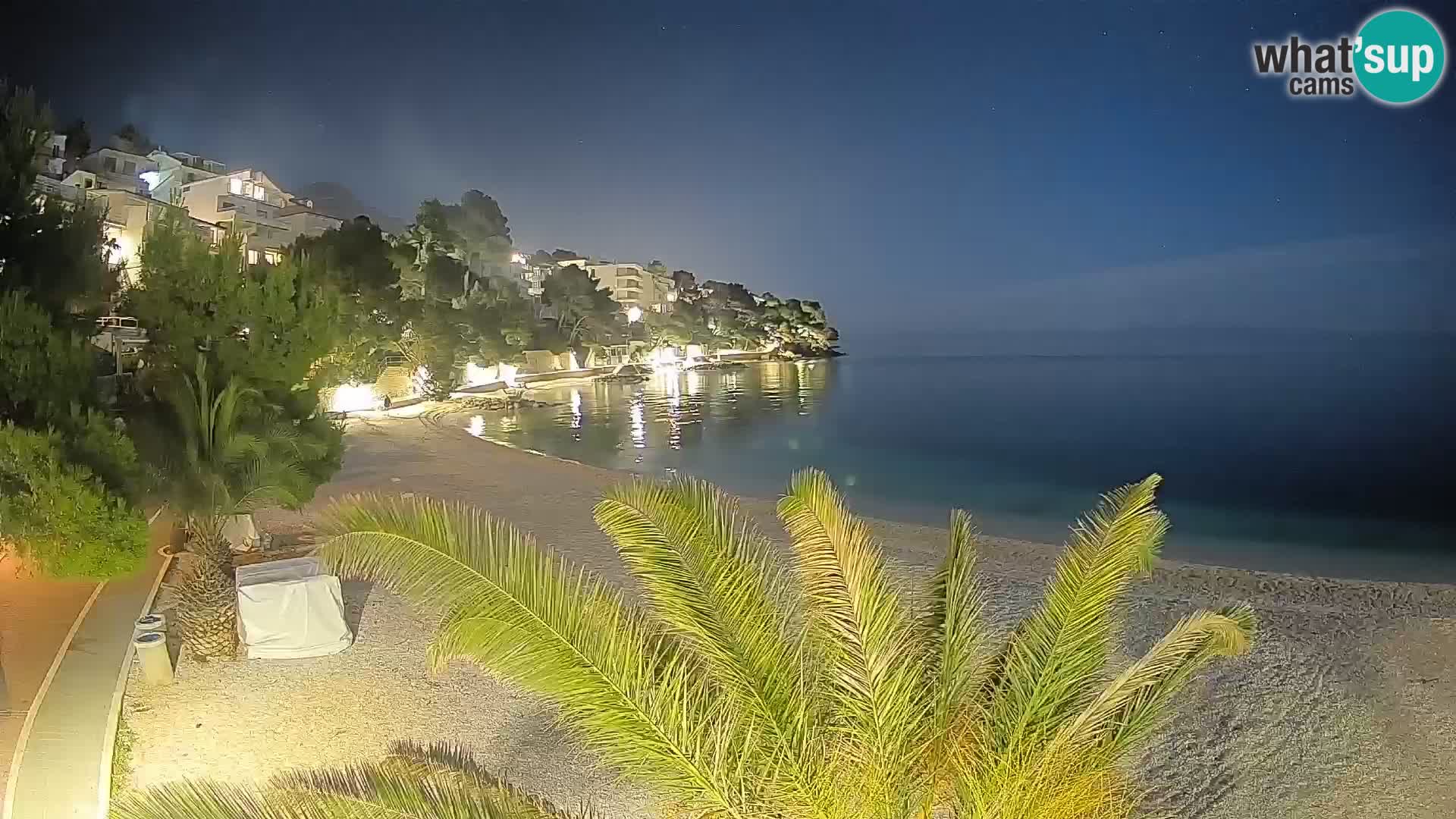 Web kamera Plaža Lučica Brela – Pogled uživo na jadransku obalu