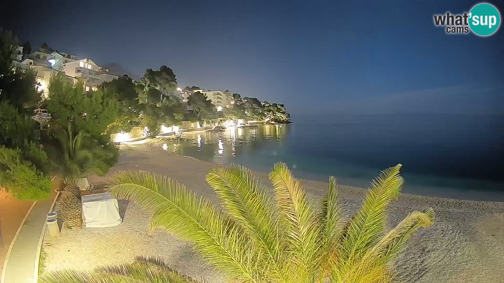 Spletna kamera Plaža Lučica Brela – Pogled v živo na Jadransko obalo