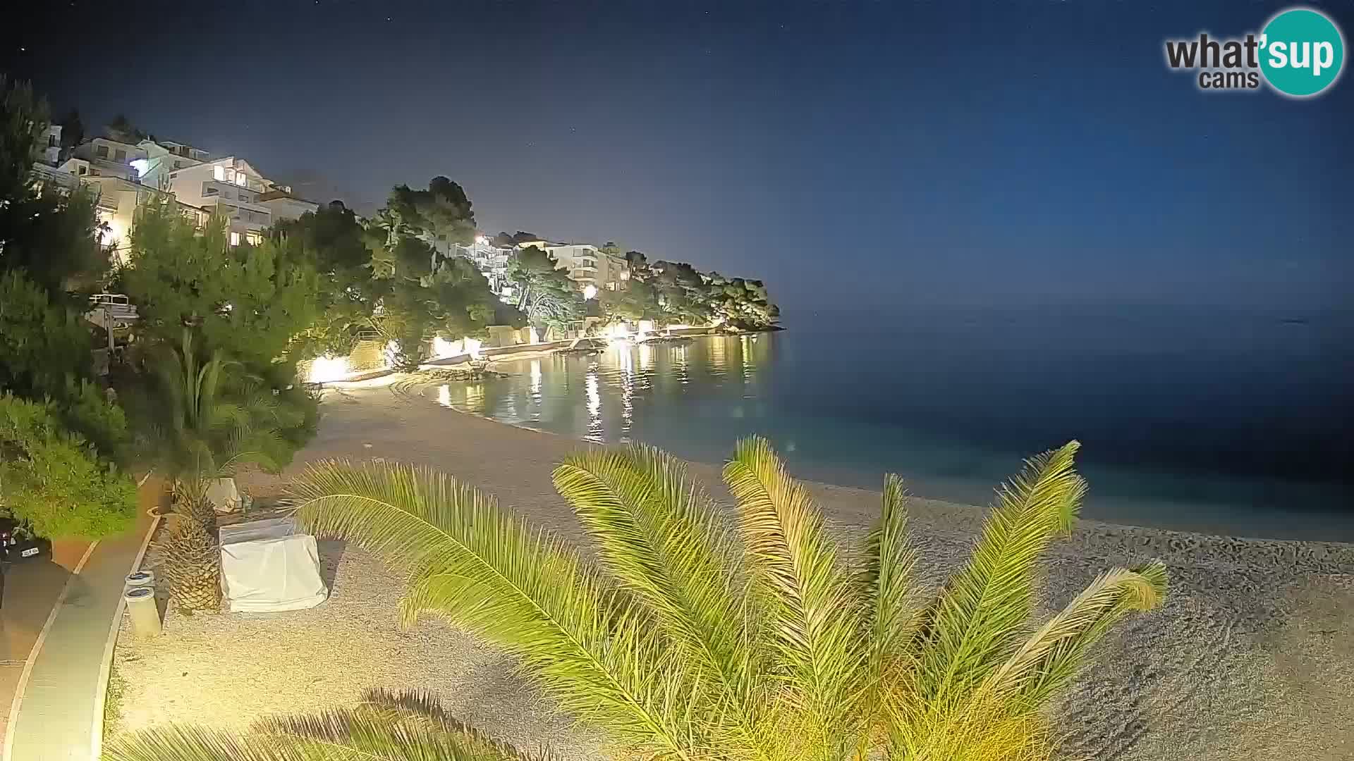 Spletna kamera Plaža Lučica Brela – Pogled v živo na Jadransko obalo