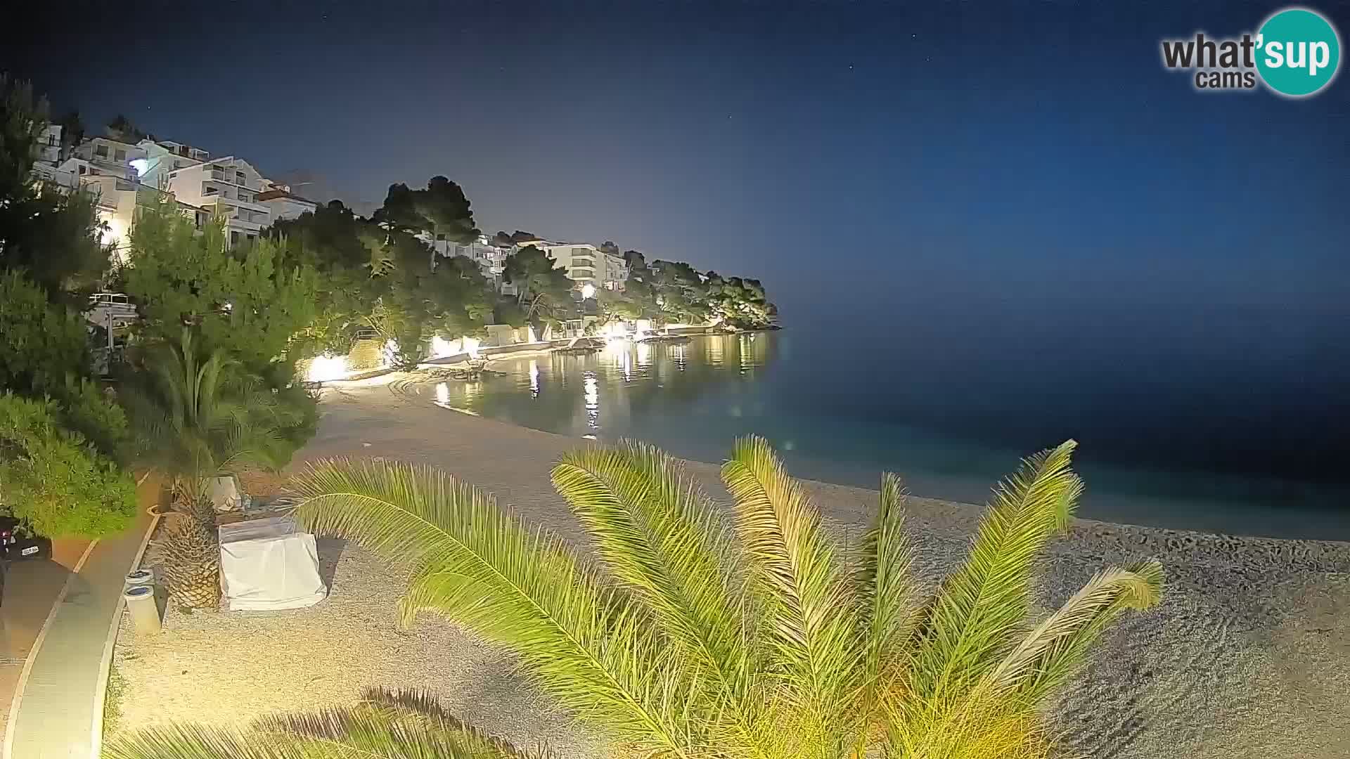 Webcam Lučica Strand Beach Brela – Liveblick von der Adriaküste