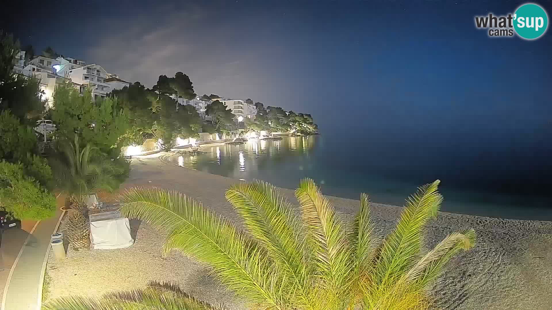 Webcam Lučica Strand Beach Brela – Liveblick von der Adriaküste