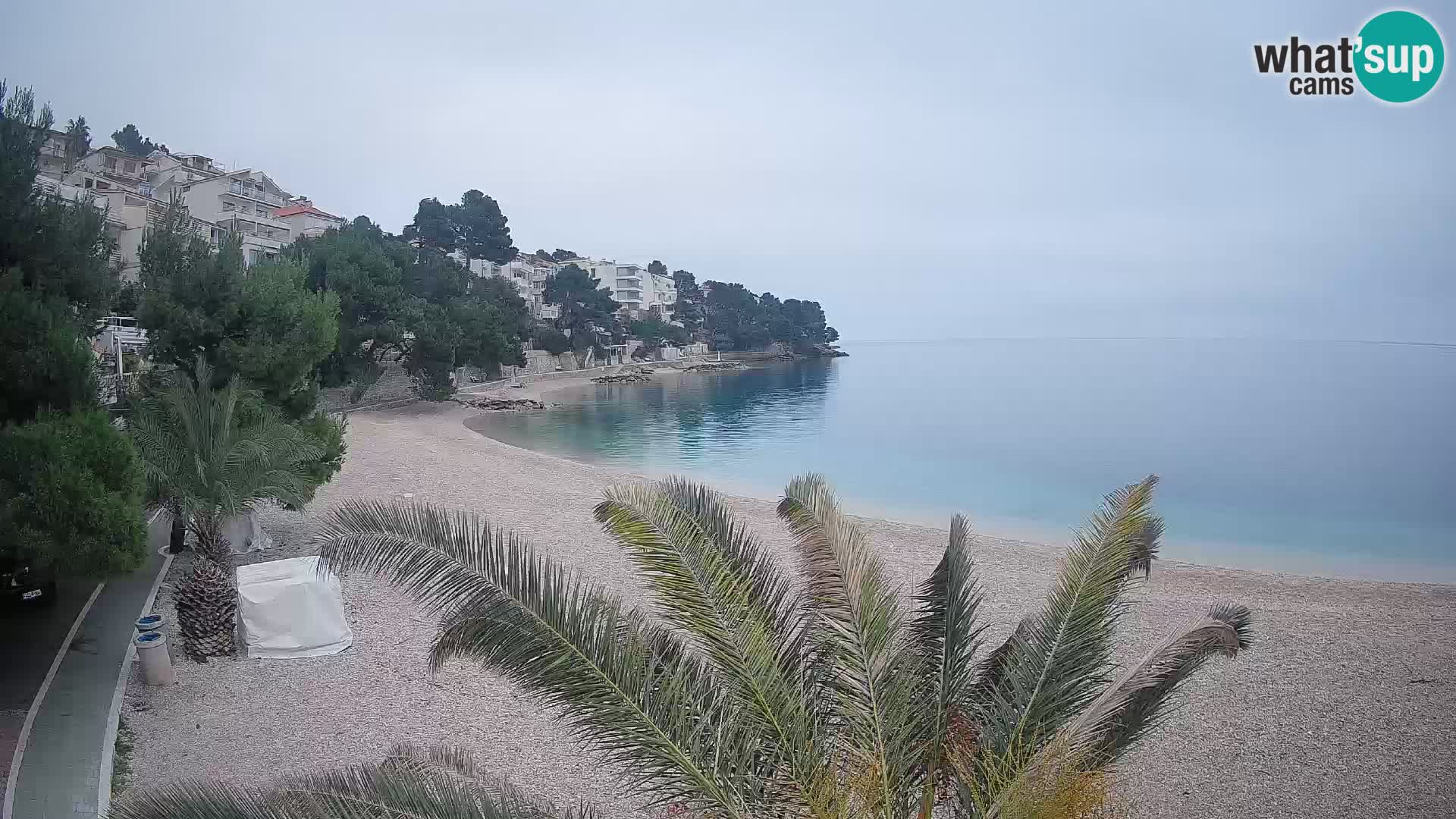 Webcam Plage Lučica Brela – Vue en direct sur la côte adriatique