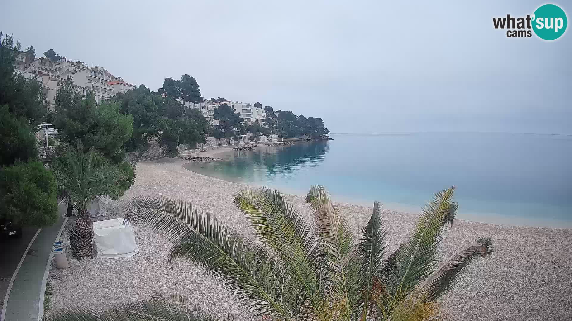 Webcam Lučica Strand Beach Brela – Liveblick von der Adriaküste