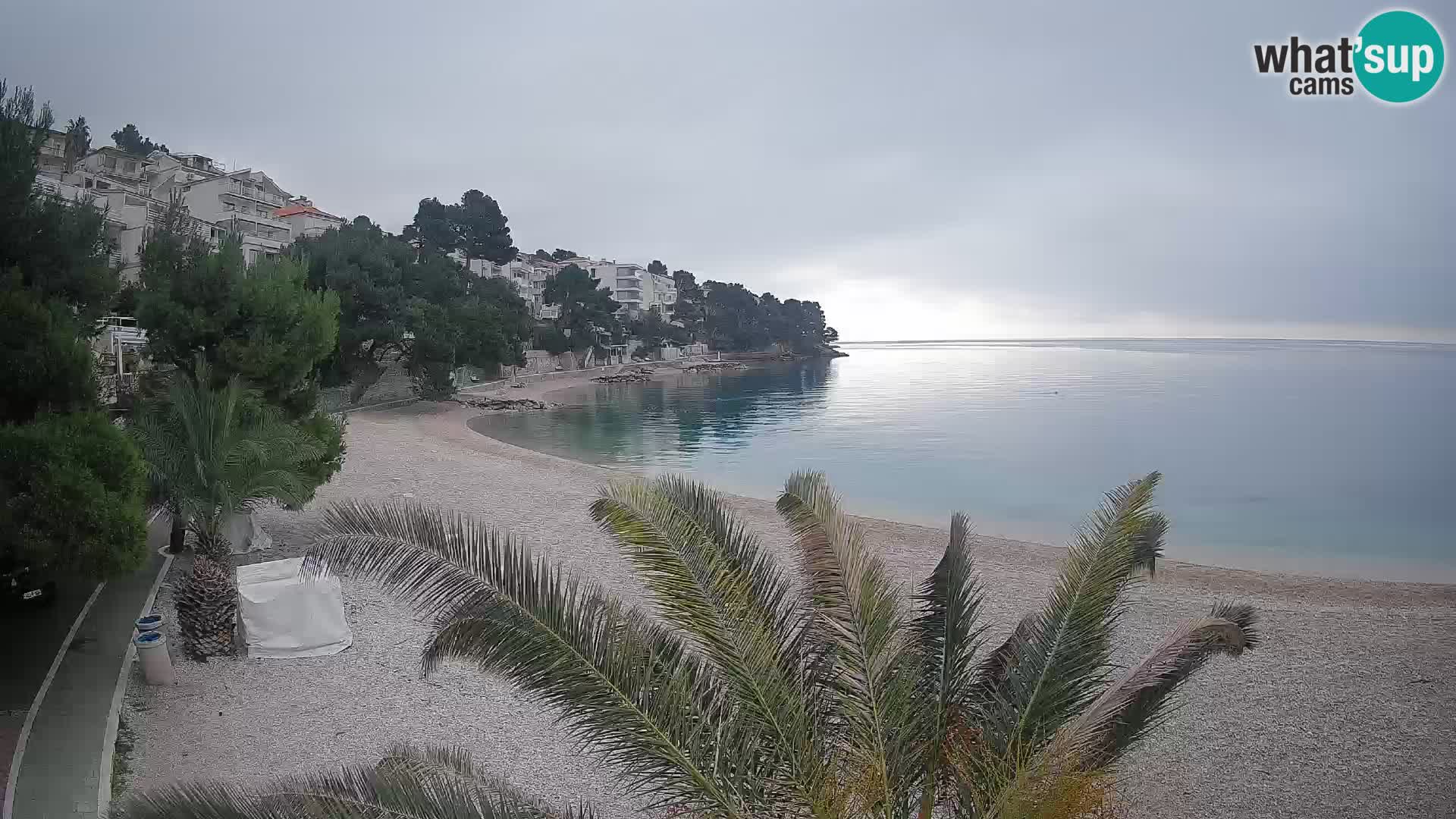 Webcam Lučica Strand Beach Brela – Liveblick von der Adriaküste