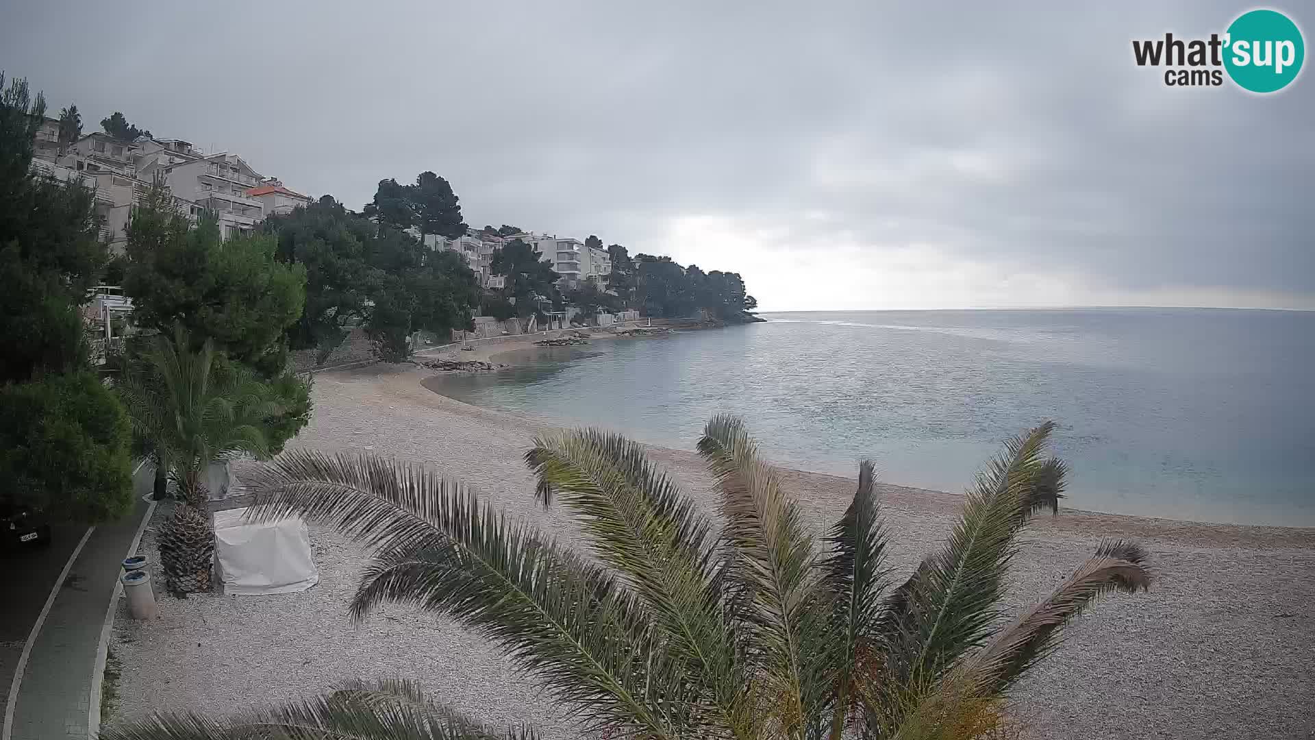 Webcam Lučica Strand Beach Brela – Liveblick von der Adriaküste