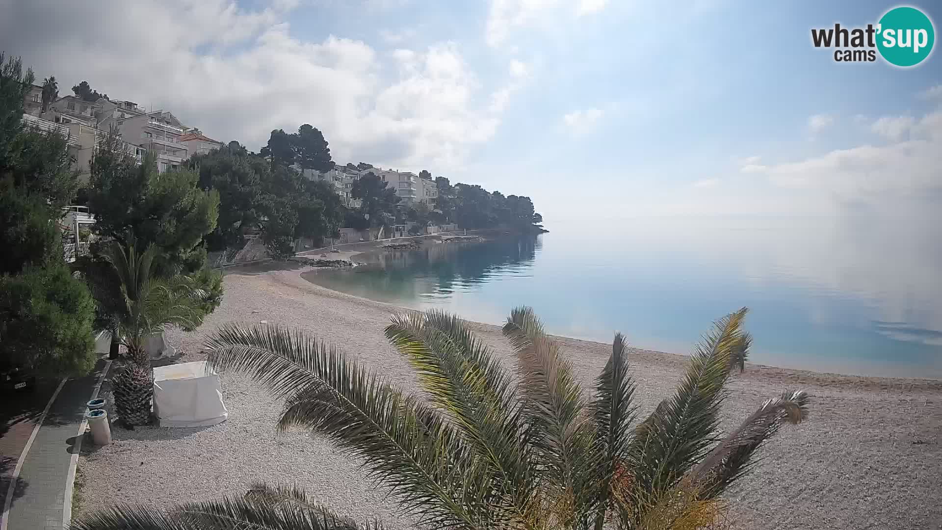 Webcam Lučica Strand Beach Brela – Liveblick von der Adriaküste