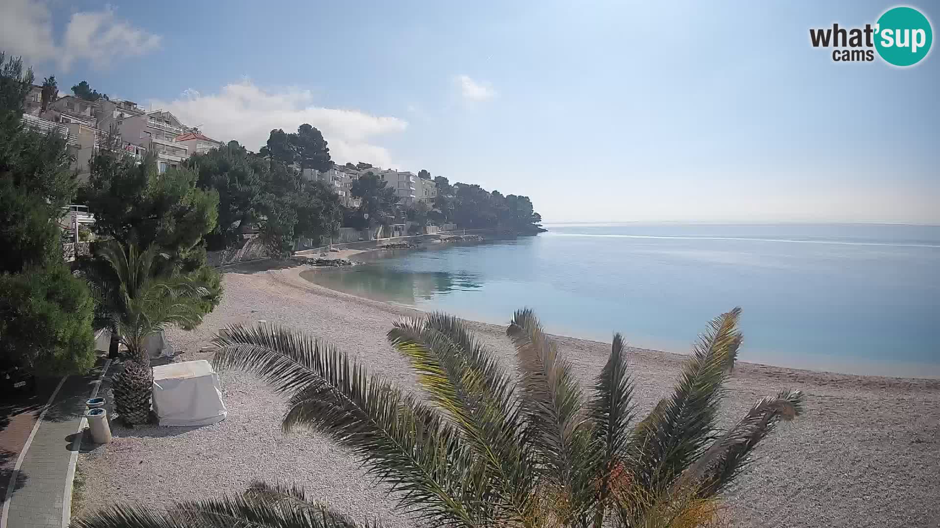 Webcam Plage Lučica Brela – Vue en direct sur la côte adriatique