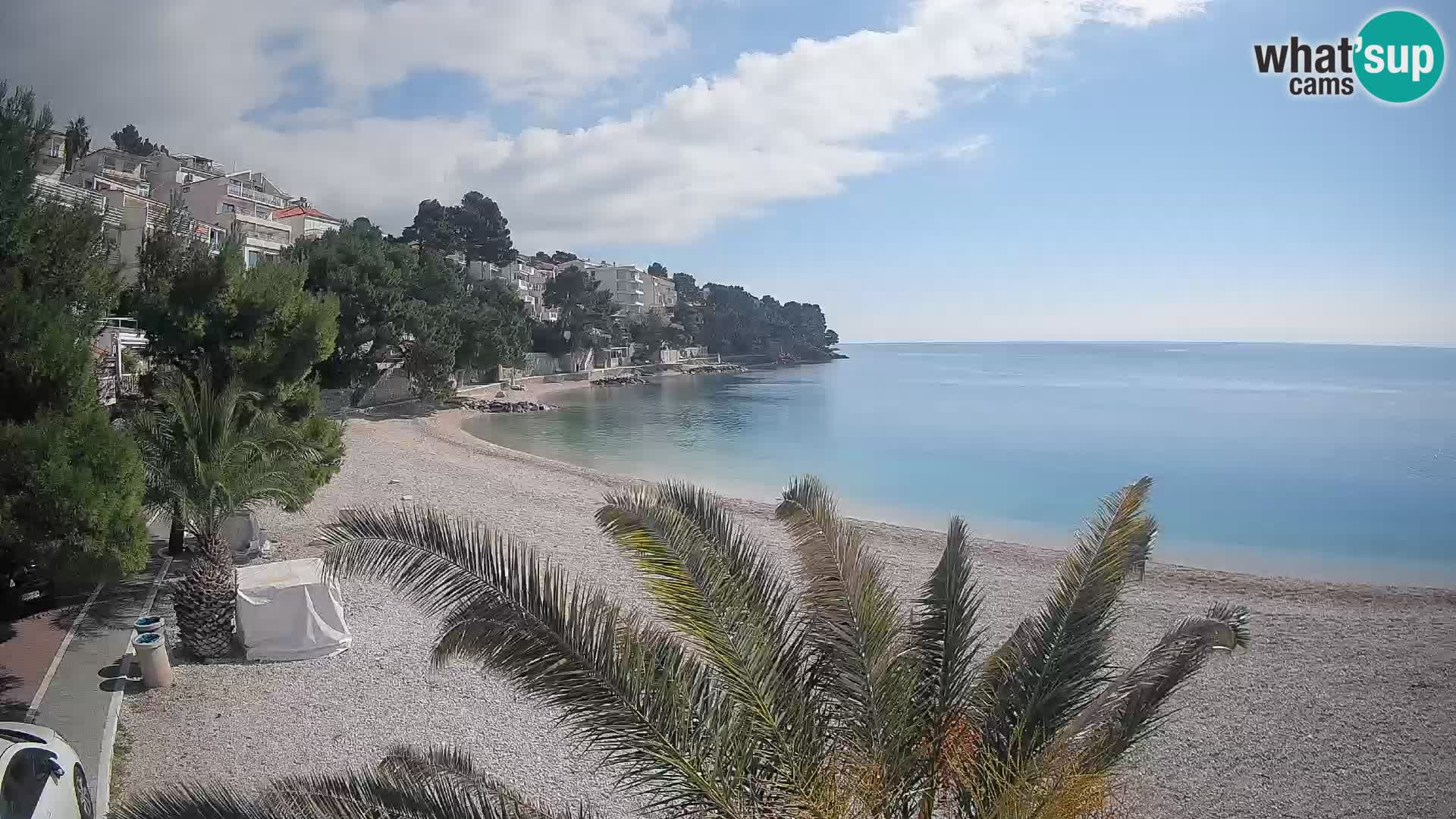 Webcam Lučica Strand Beach Brela – Liveblick von der Adriaküste