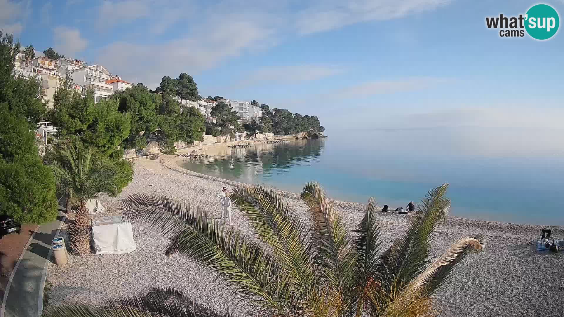 Webcam Lučica Strand Beach Brela – Liveblick von der Adriaküste