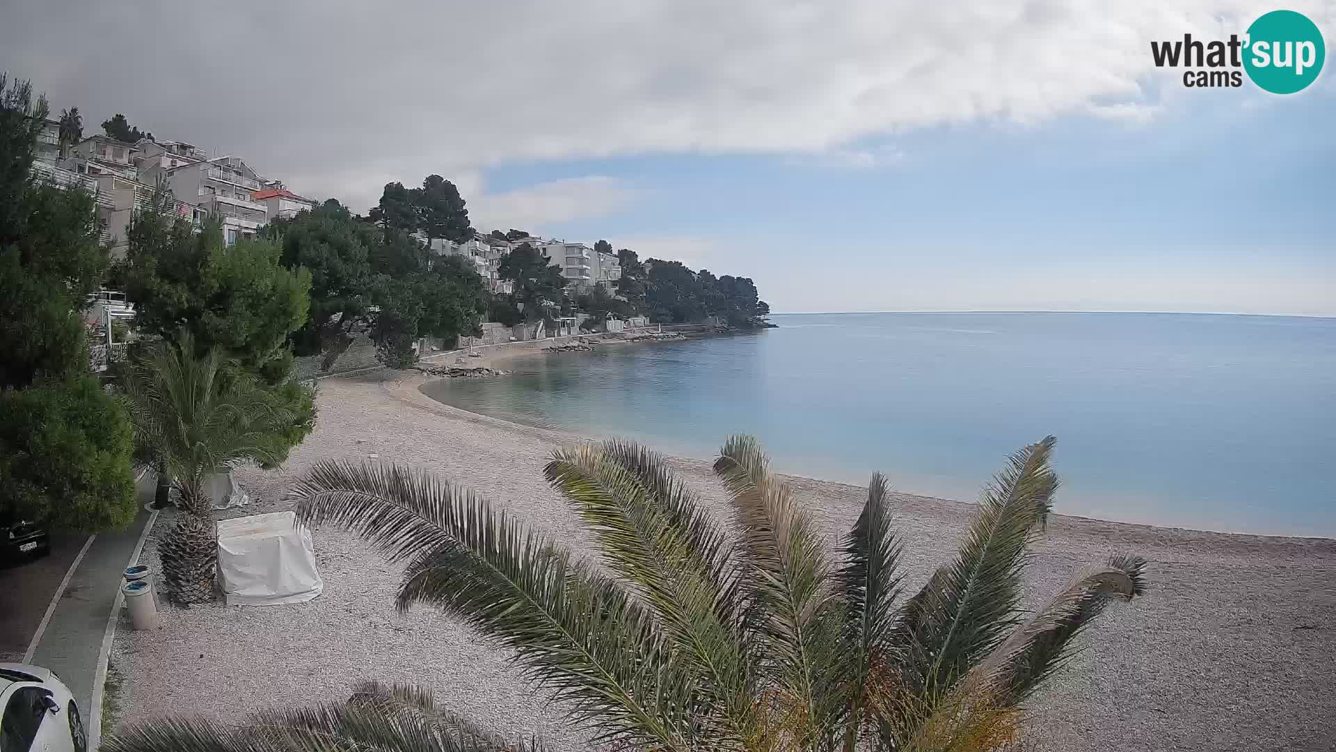 Webcam Lučica Strand Beach Brela – Liveblick von der Adriaküste