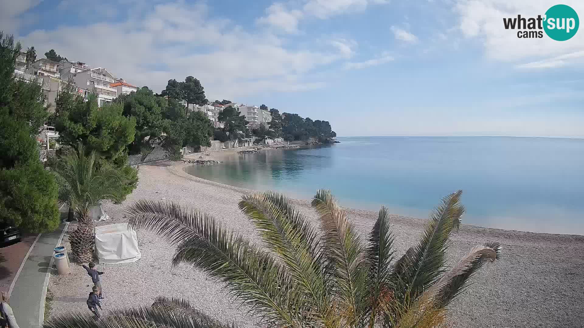 Webcam Plage Lučica Brela – Vue en direct sur la côte adriatique