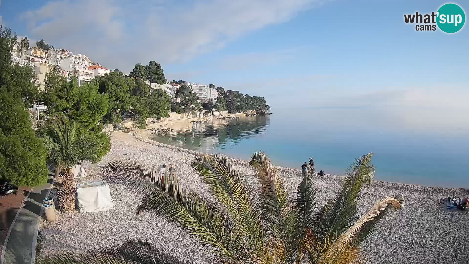 Webcam Lučica Strand Beach Brela – Liveblick von der Adriaküste