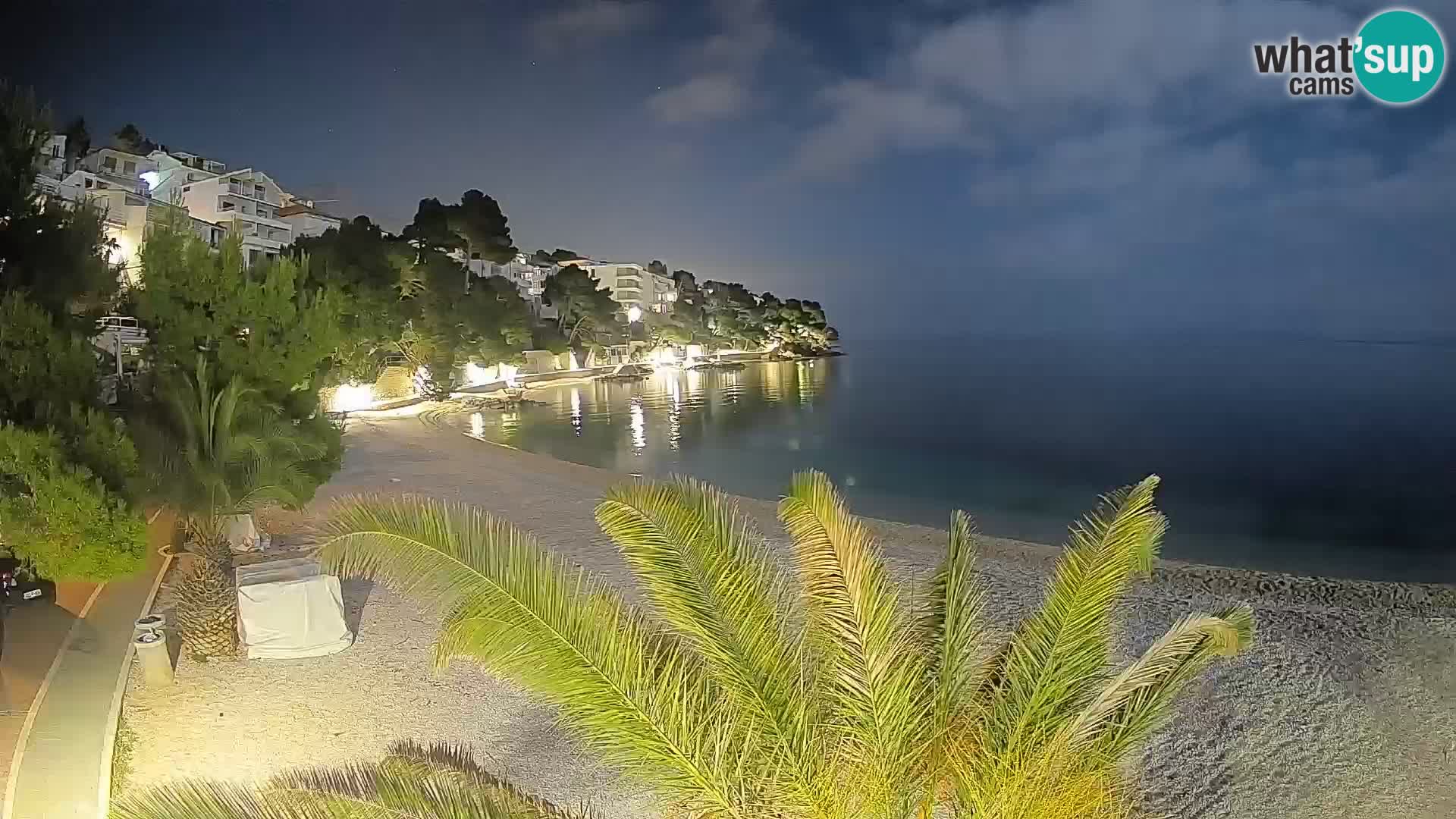 Spletna kamera Plaža Lučica Brela – Pogled v živo na Jadransko obalo