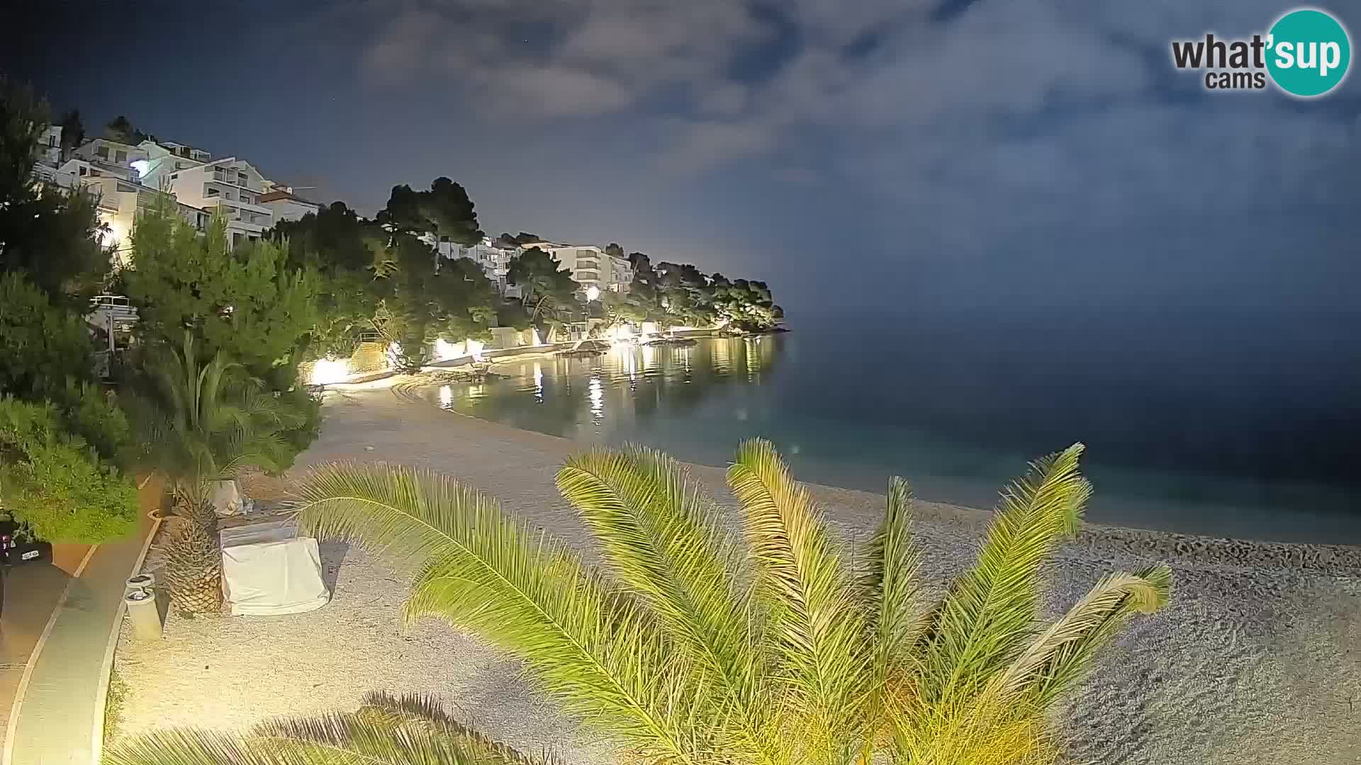 Webcam Lučica Strand Beach Brela – Liveblick von der Adriaküste