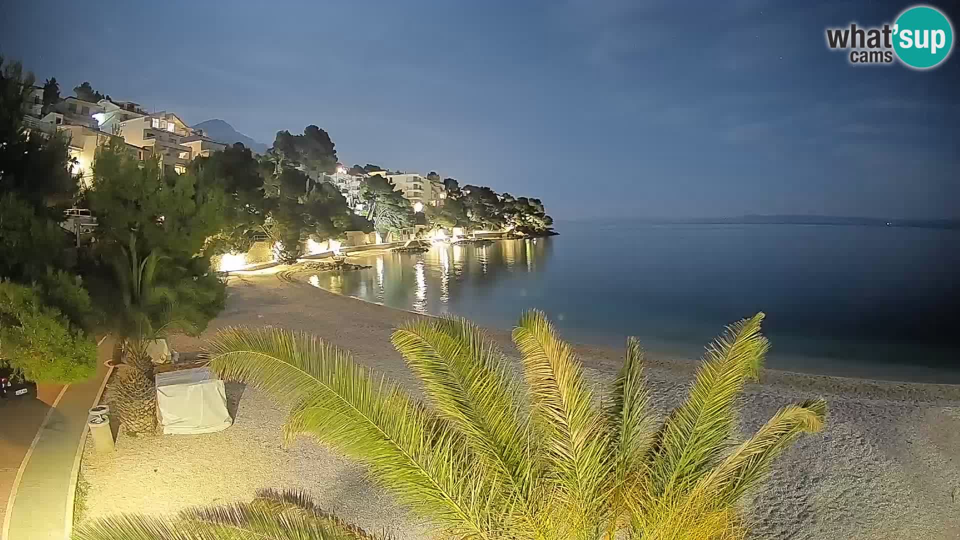 Webcam Lučica Strand Beach Brela – Liveblick von der Adriaküste