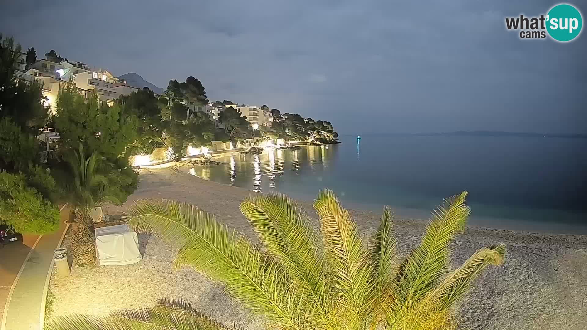 Webcam Lučica Strand Beach Brela – Liveblick von der Adriaküste