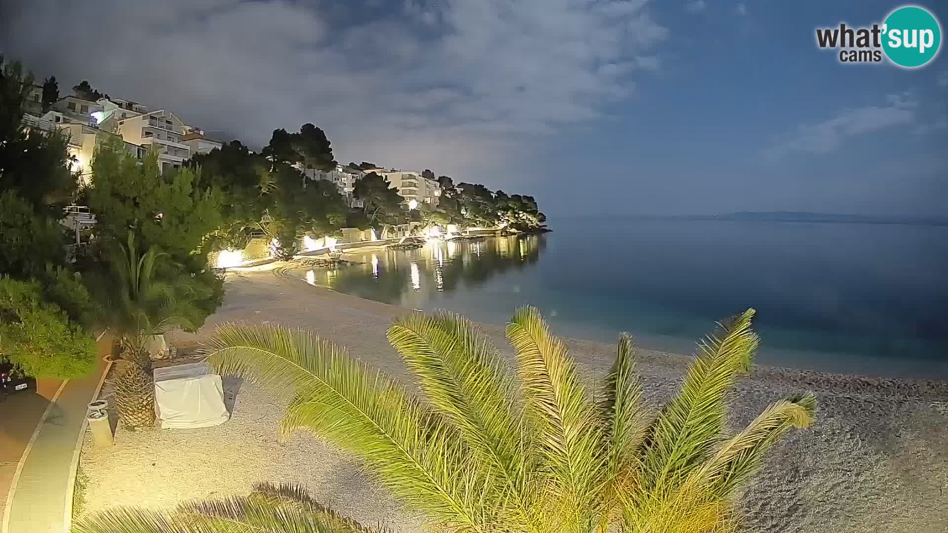 Webcam Lučica Strand Beach Brela – Liveblick von der Adriaküste