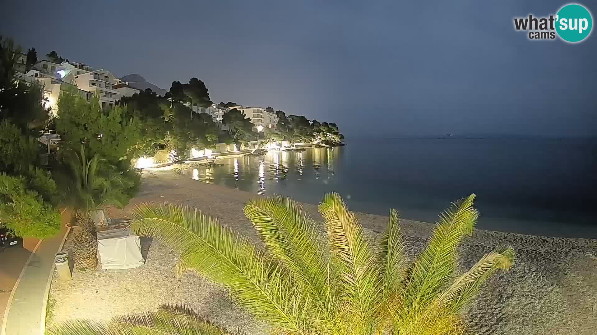 Web kamera Plaža Lučica Brela – Pogled uživo na jadransku obalu