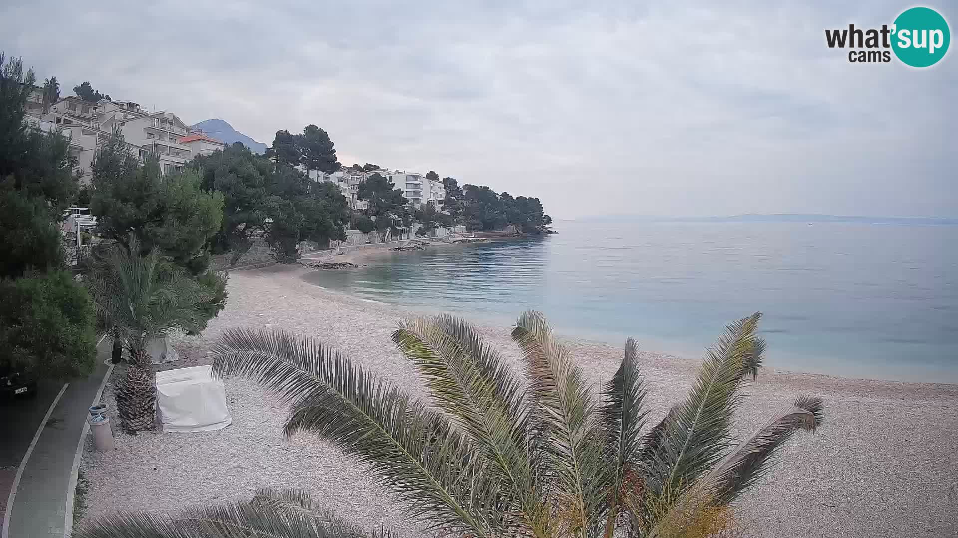 Webcam Lučica Strand Beach Brela – Liveblick von der Adriaküste