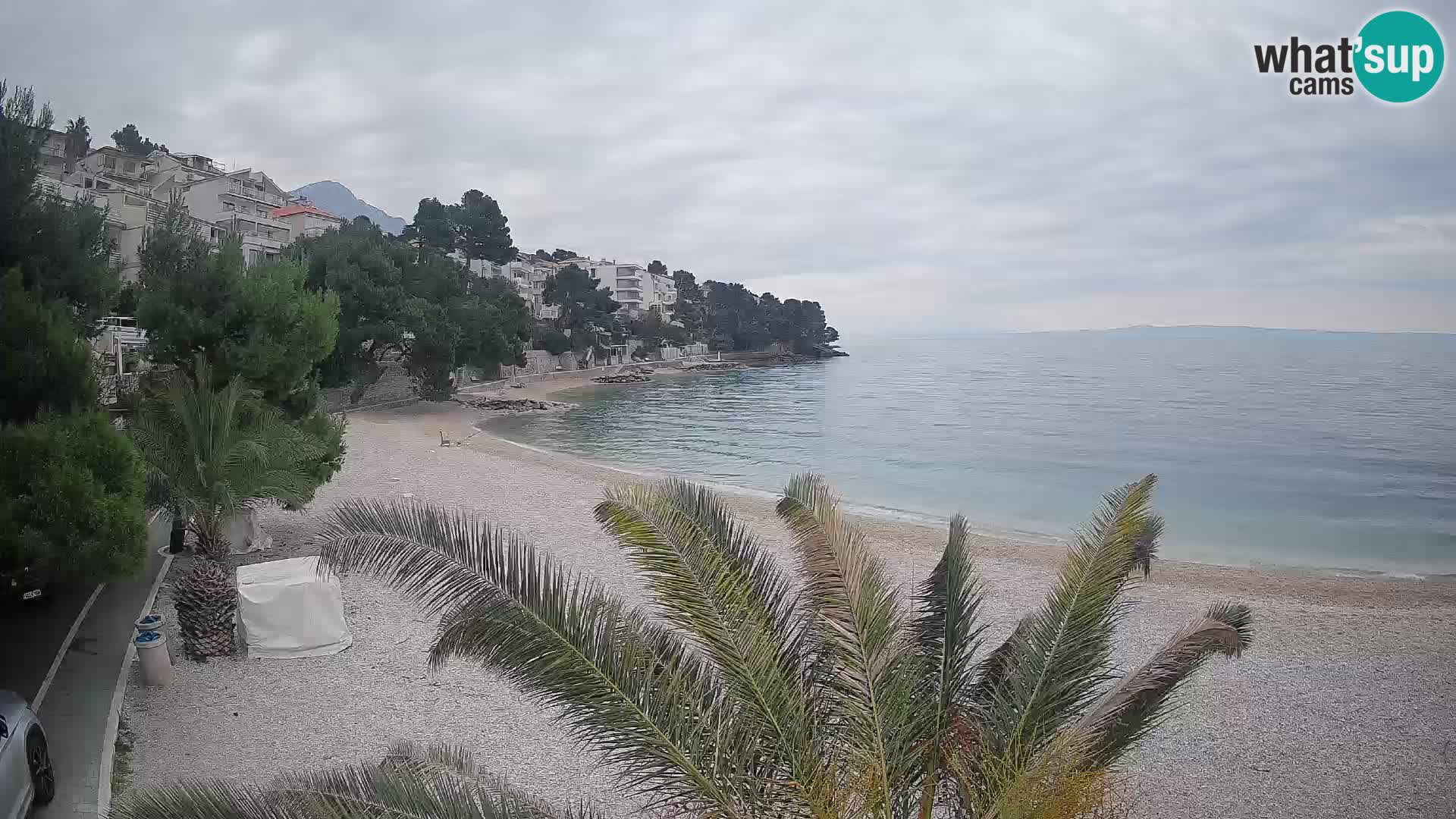 Webcam Lučica Strand Beach Brela – Liveblick von der Adriaküste