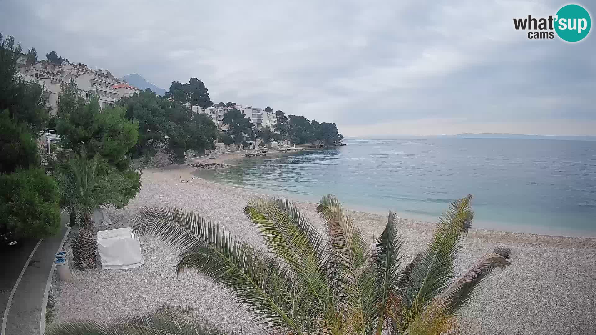 Webcam Plage Lučica Brela – Vue en direct sur la côte adriatique