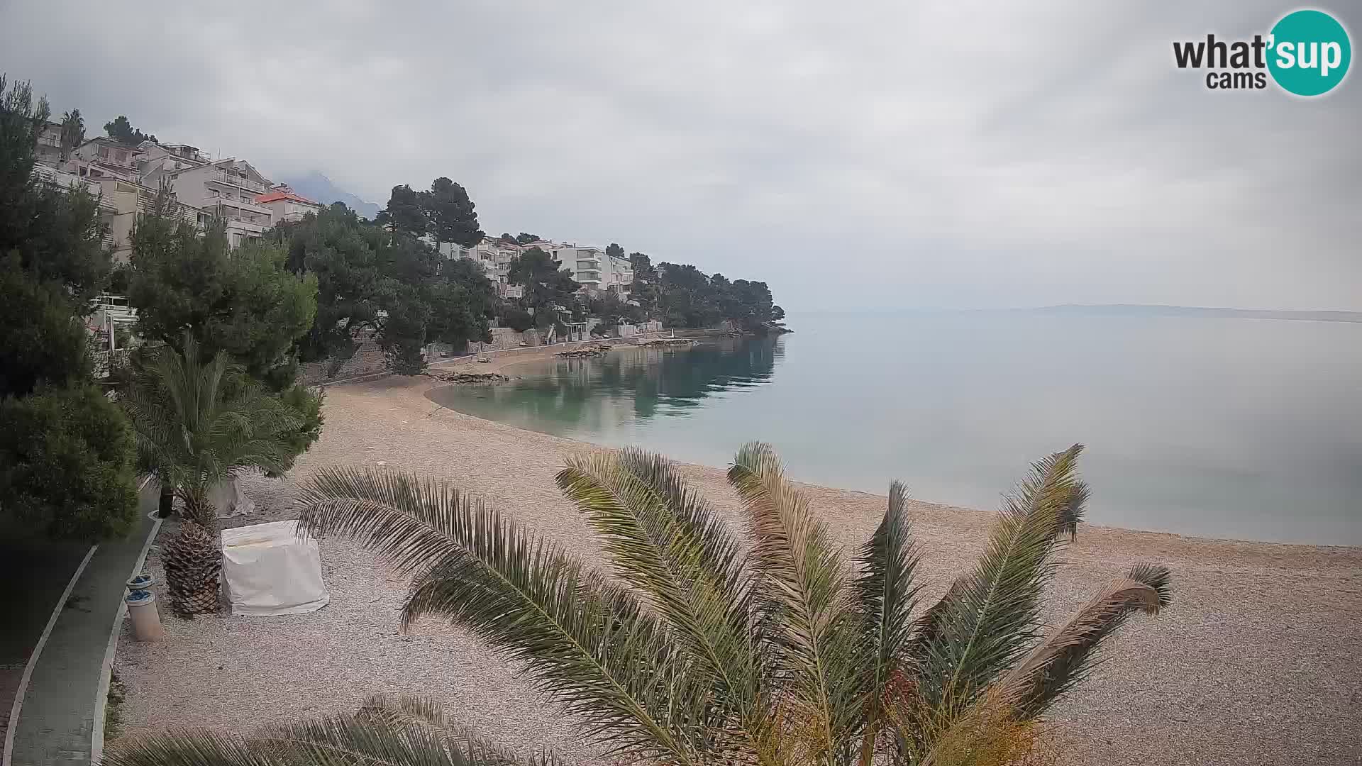 Webcam Lučica Strand Beach Brela – Liveblick von der Adriaküste