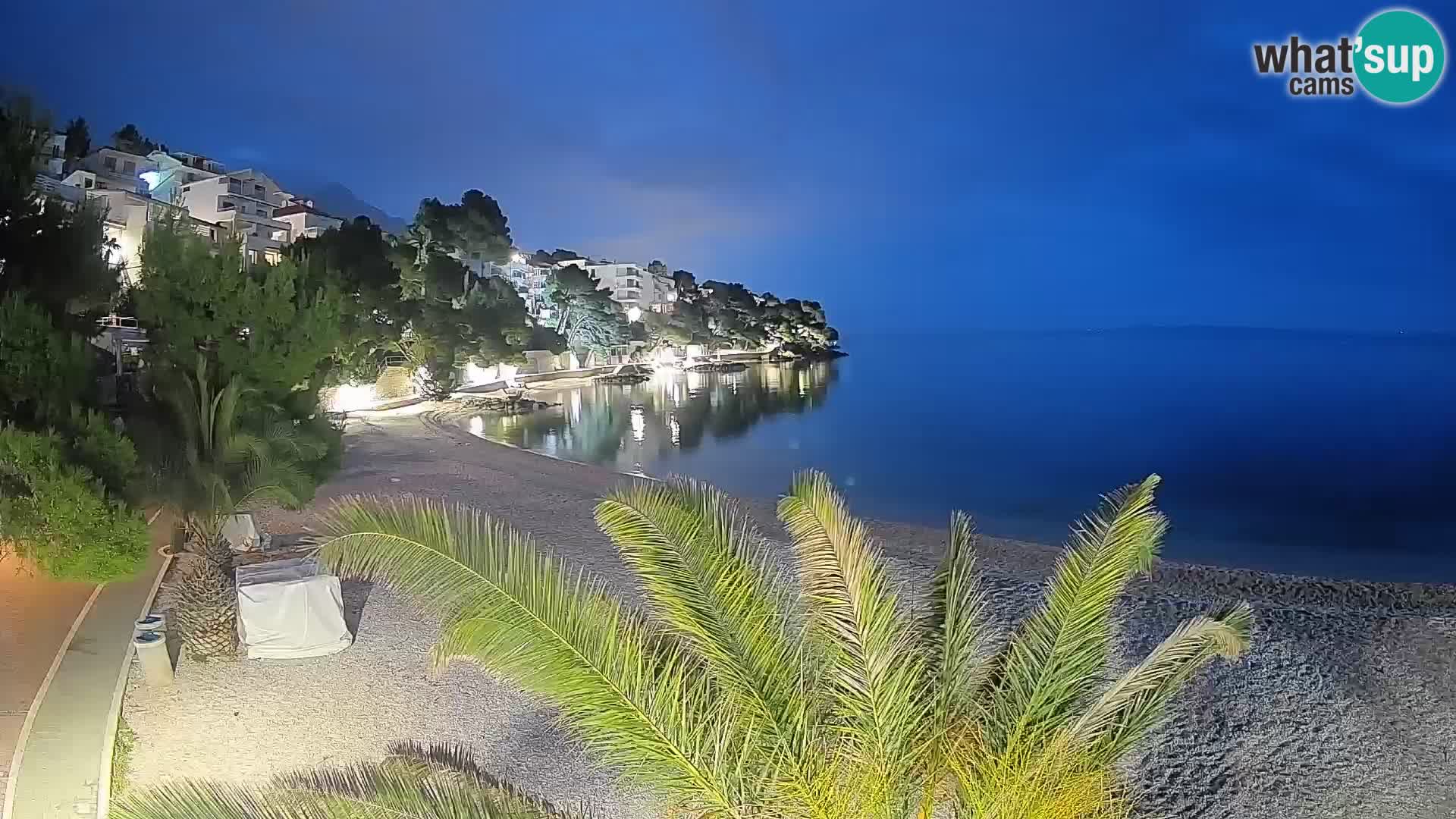 Web kamera Plaža Lučica Brela – Pogled uživo na jadransku obalu