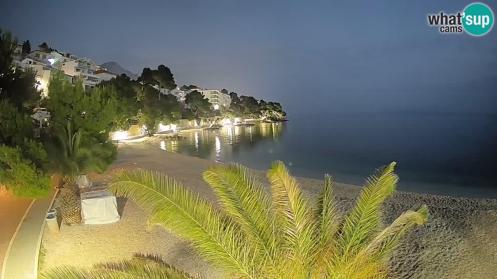 Webcam Plage Lučica Brela – Vue en direct sur la côte adriatique