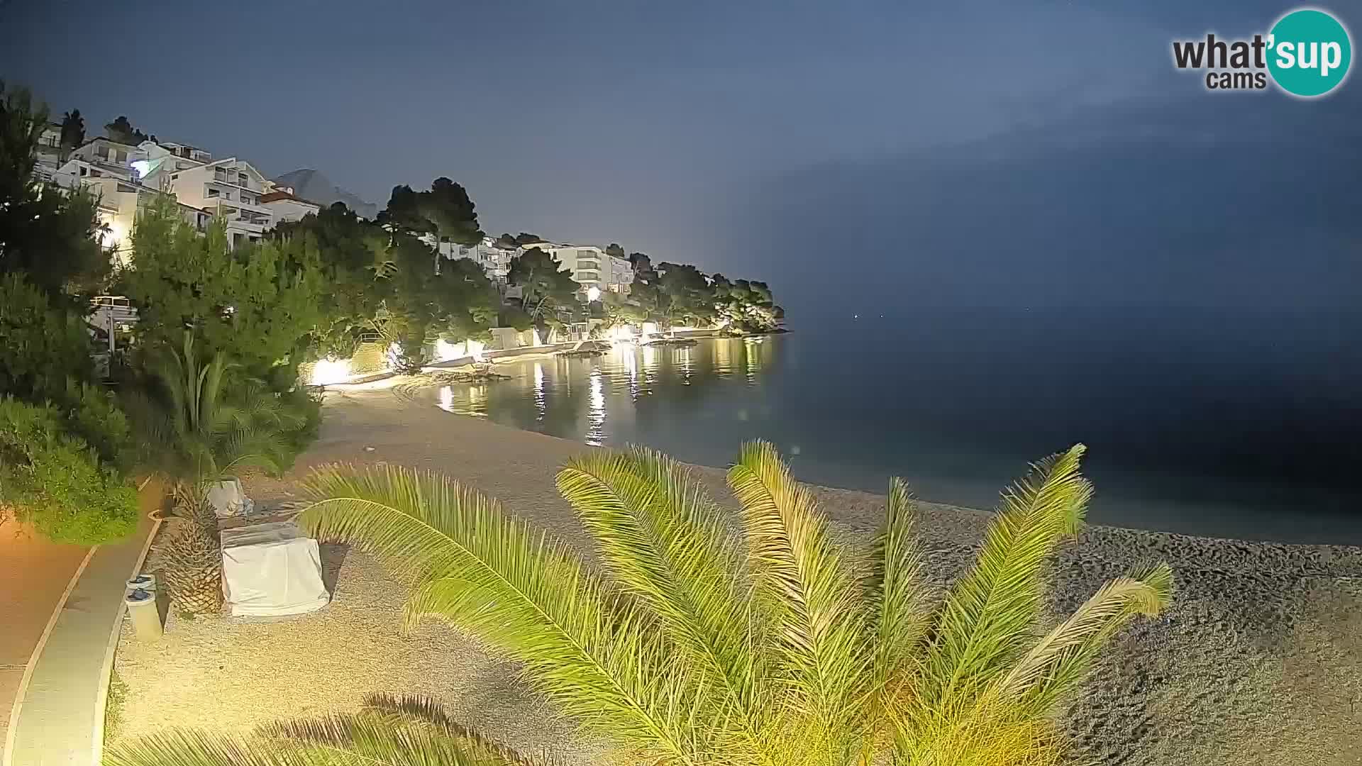 Spletna kamera Plaža Lučica Brela – Pogled v živo na Jadransko obalo