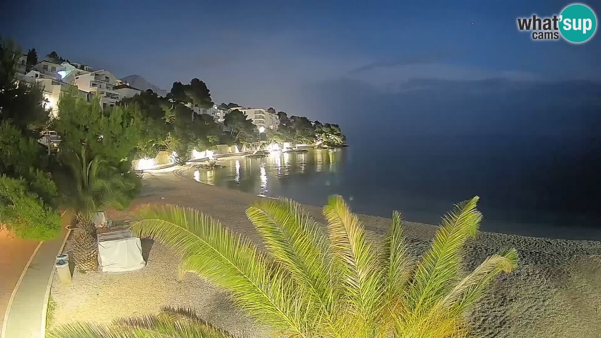 Spletna kamera Plaža Lučica Brela – Pogled v živo na Jadransko obalo