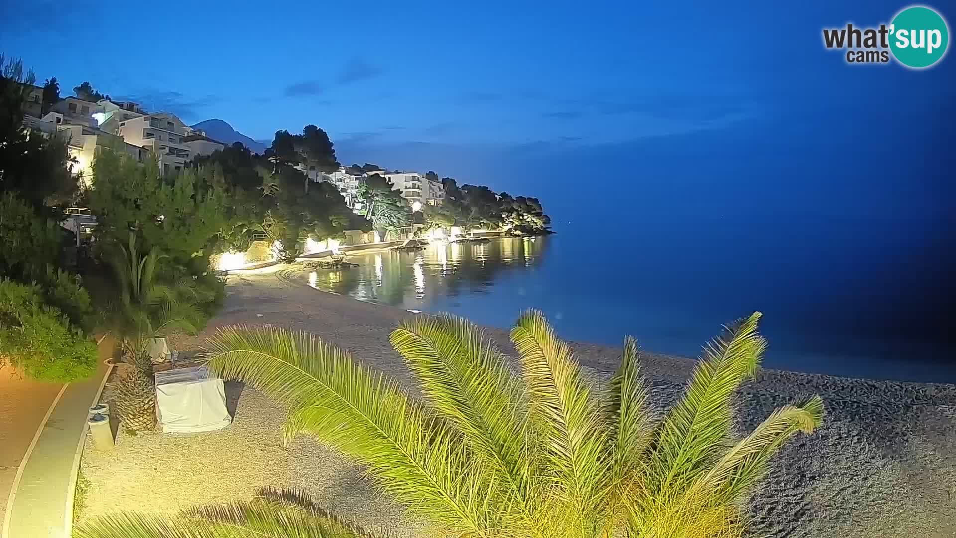 Webcam Plage Lučica Brela – Vue en direct sur la côte adriatique