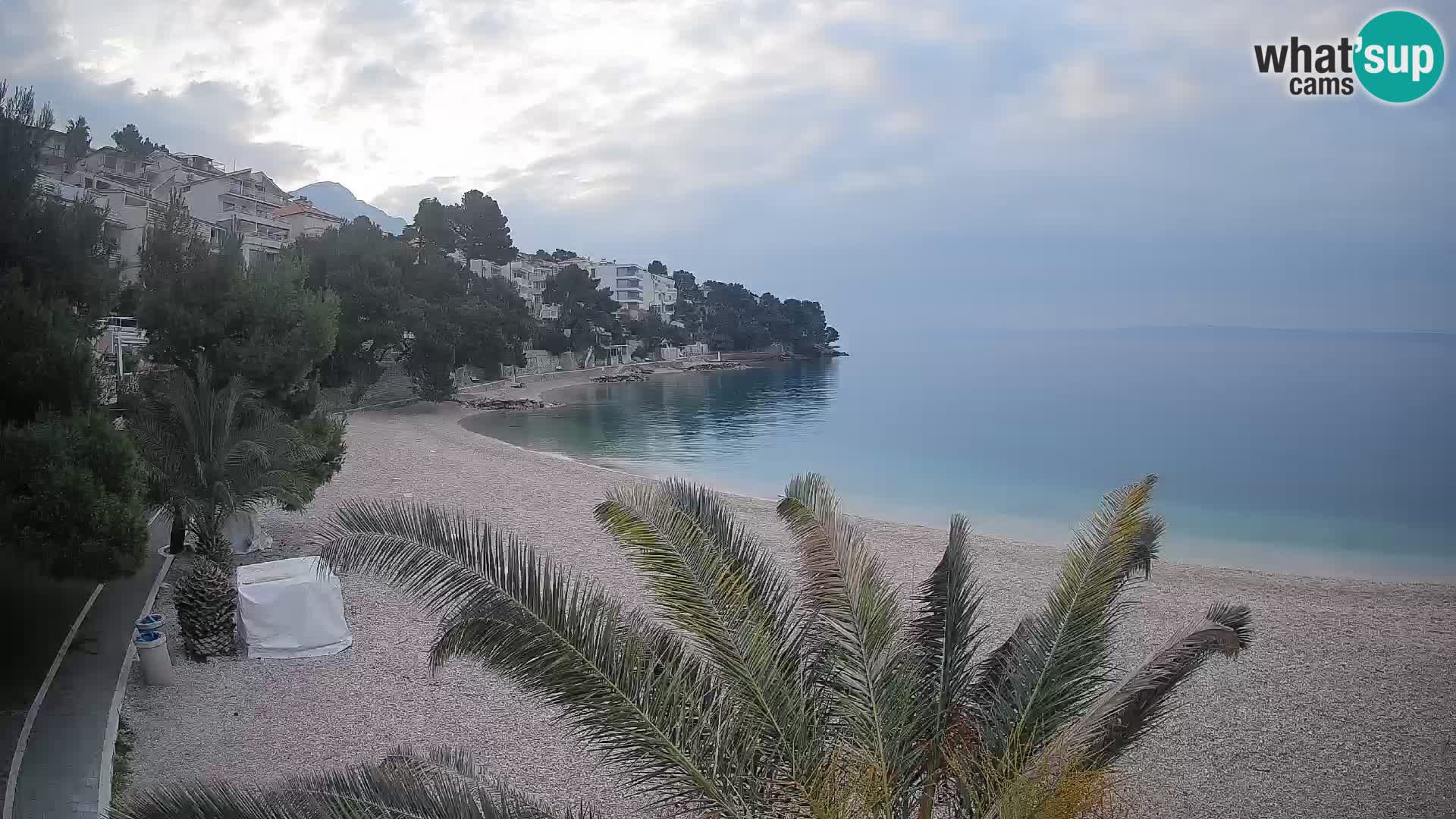 Webcam Lučica Strand Beach Brela – Liveblick von der Adriaküste