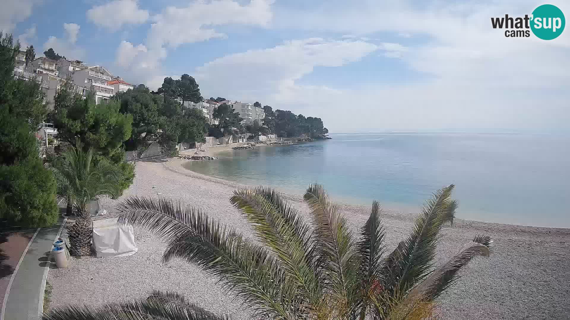 Webcam Lučica Strand Beach Brela – Liveblick von der Adriaküste