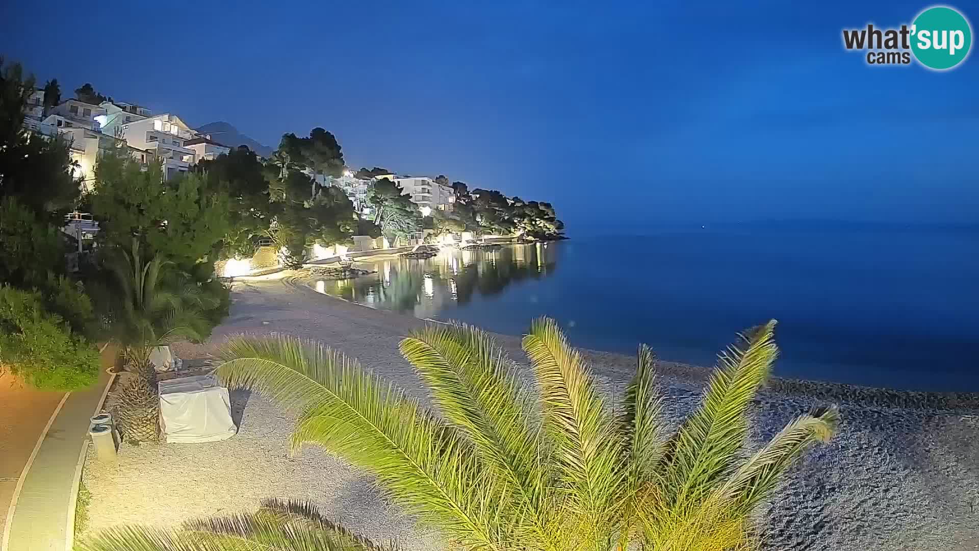 Webcam Lučica Strand Beach Brela – Liveblick von der Adriaküste