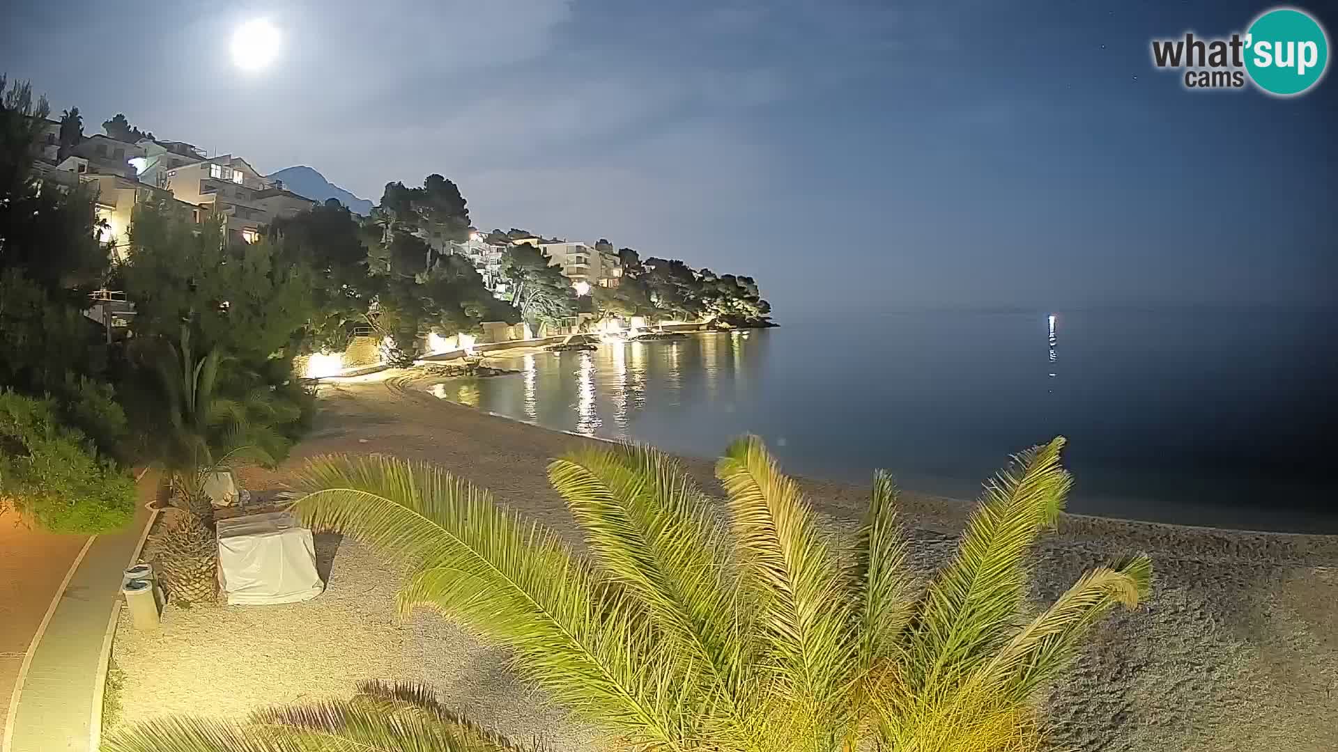 Webcam Lučica Strand Beach Brela – Liveblick von der Adriaküste