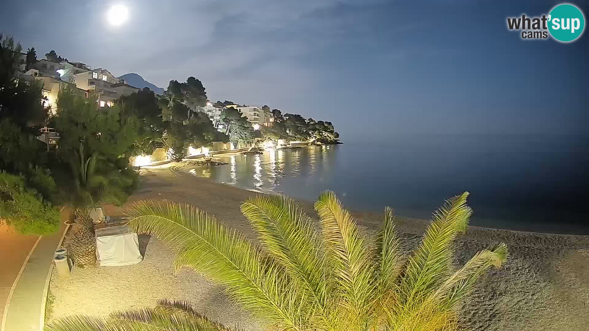 Webcam Lučica Strand Beach Brela – Liveblick von der Adriaküste