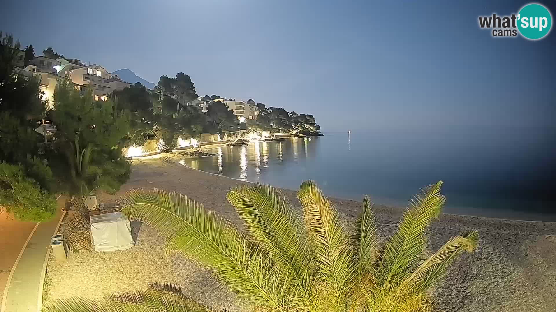 Webcam Lučica Strand Beach Brela – Liveblick von der Adriaküste