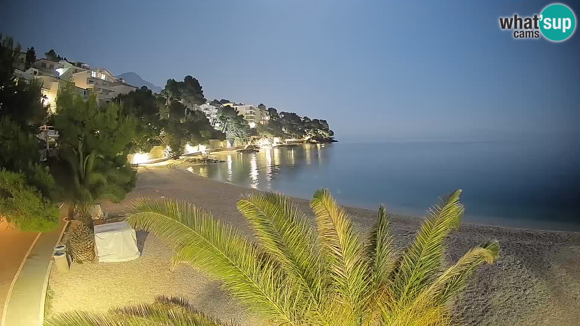 Webcam Plage Lučica Brela – Vue en direct sur la côte adriatique