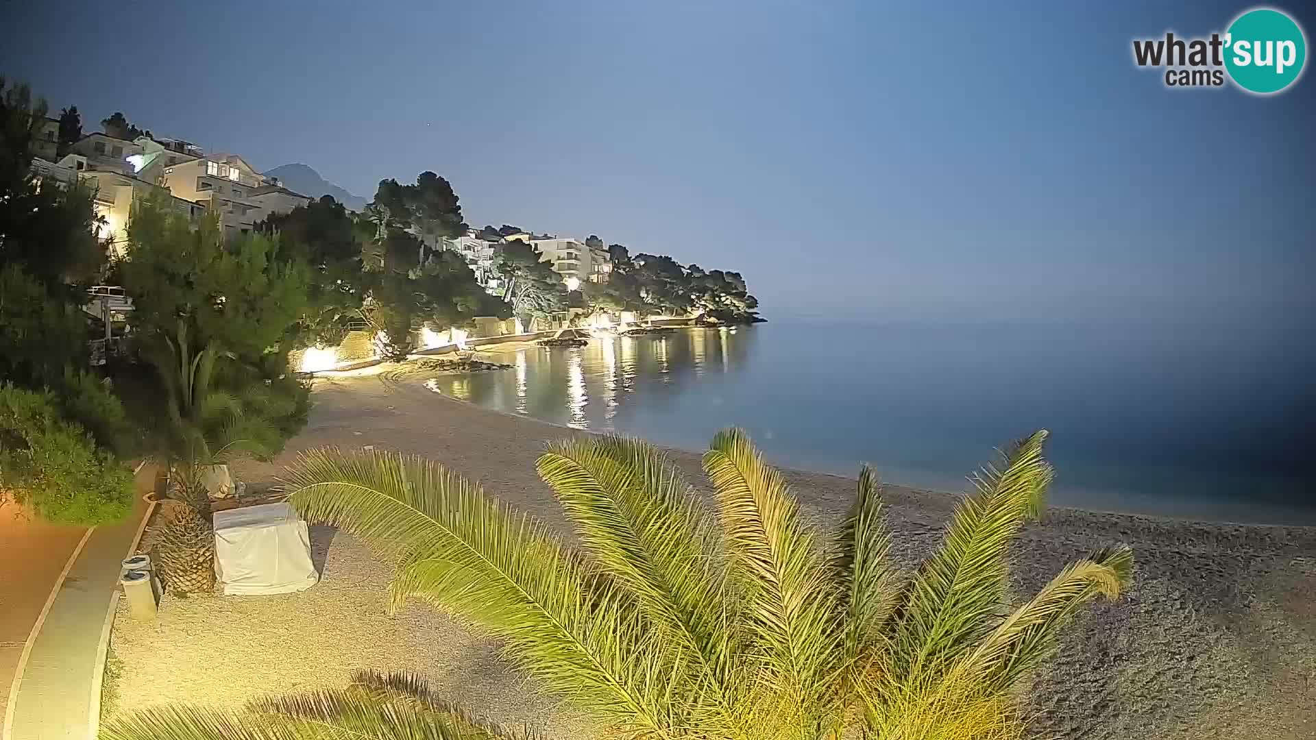 Spletna kamera Plaža Lučica Brela – Pogled v živo na Jadransko obalo