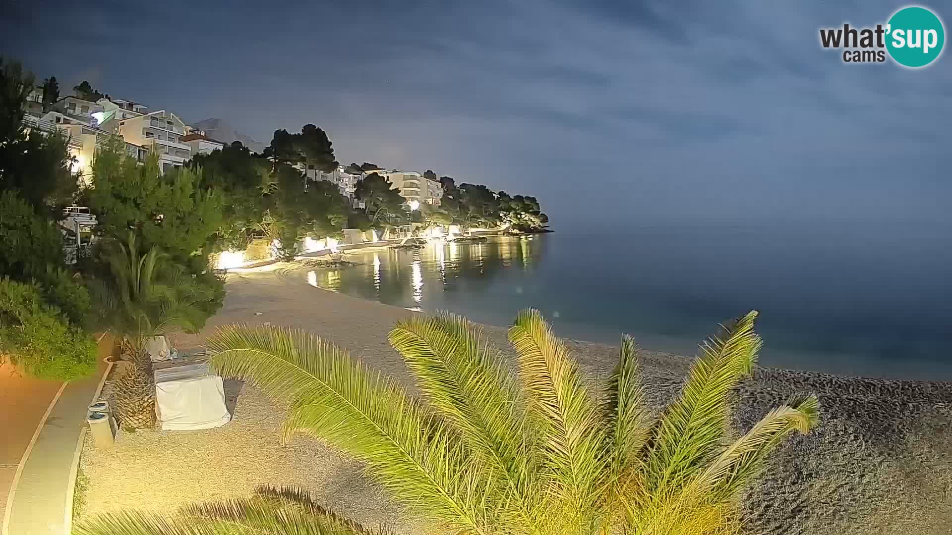 Web kamera Plaža Lučica Brela – Pogled uživo na jadransku obalu