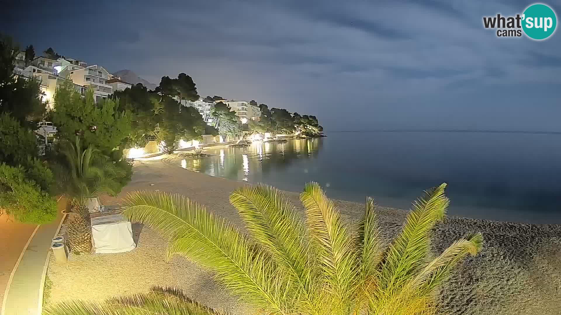 Web kamera Plaža Lučica Brela – Pogled uživo na jadransku obalu