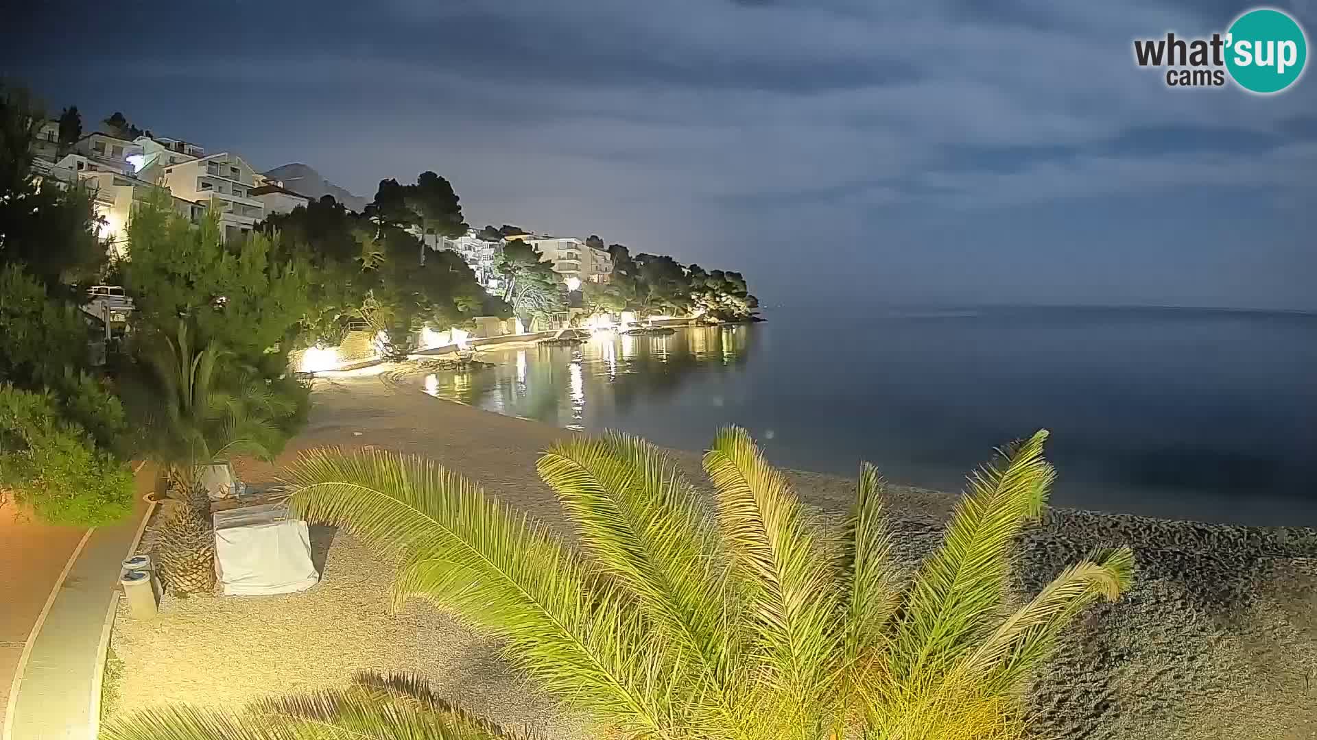 Webcam Lučica Strand Beach Brela – Liveblick von der Adriaküste