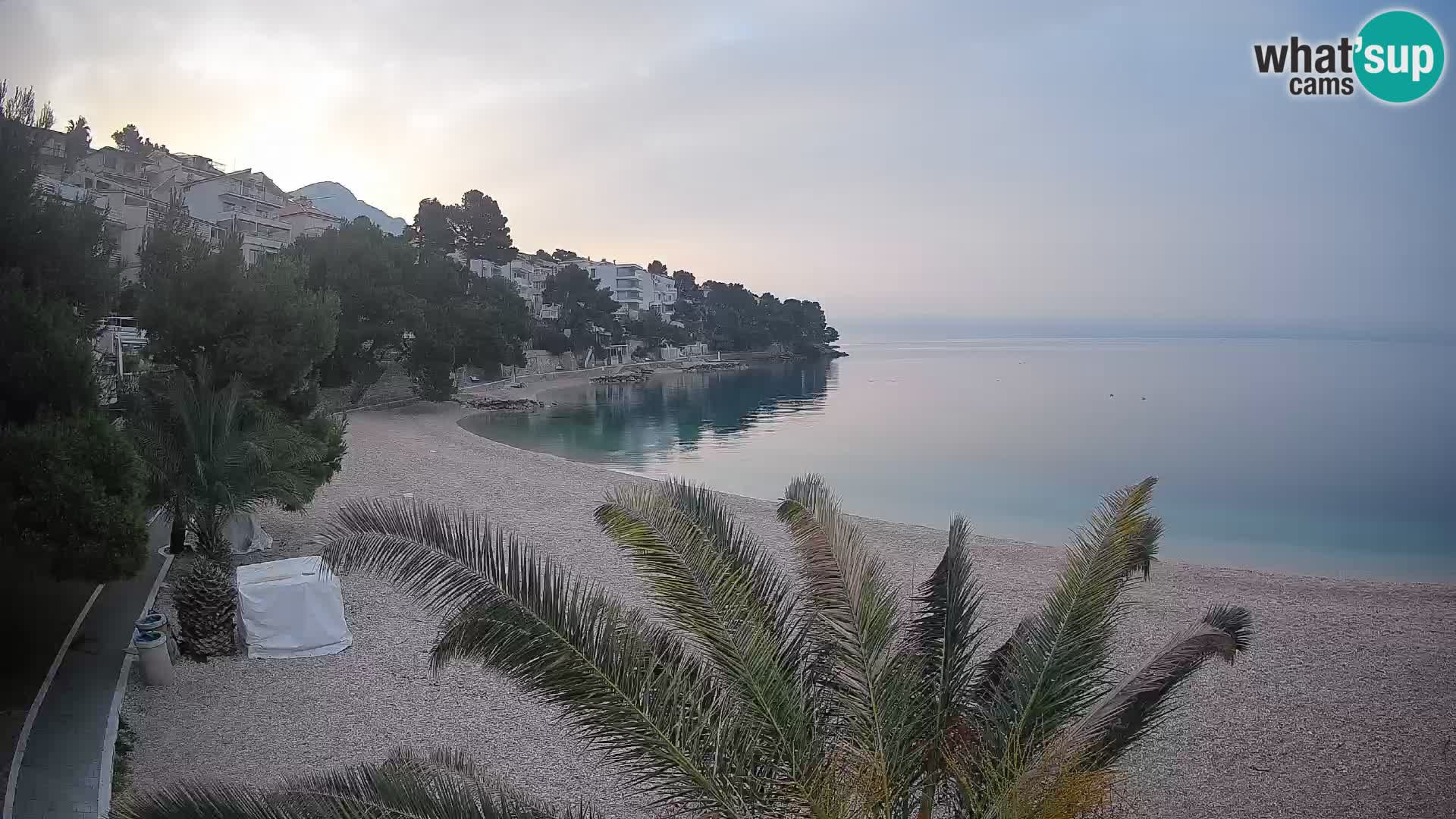 Webcam Plage Lučica Brela – Vue en direct sur la côte adriatique