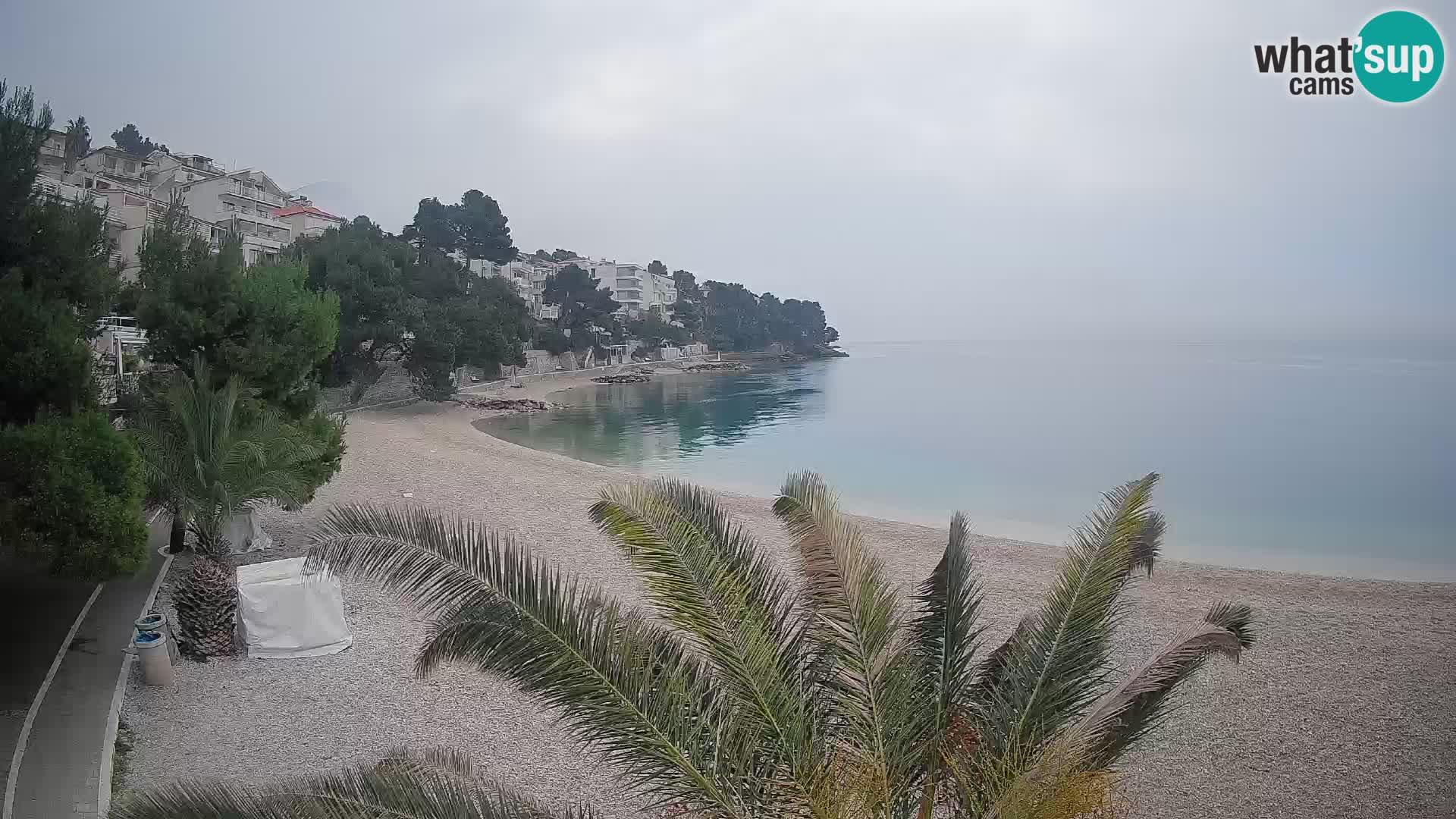 Webcam Plage Lučica Brela – Vue en direct sur la côte adriatique