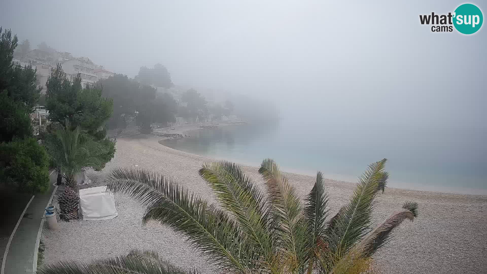 Spletna kamera Plaža Lučica Brela – Pogled v živo na Jadransko obalo