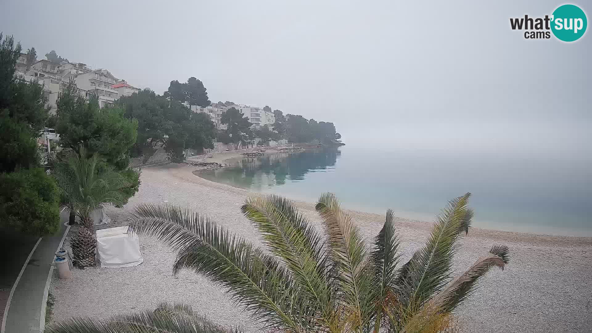 Webcam Lučica Strand Beach Brela – Liveblick von der Adriaküste