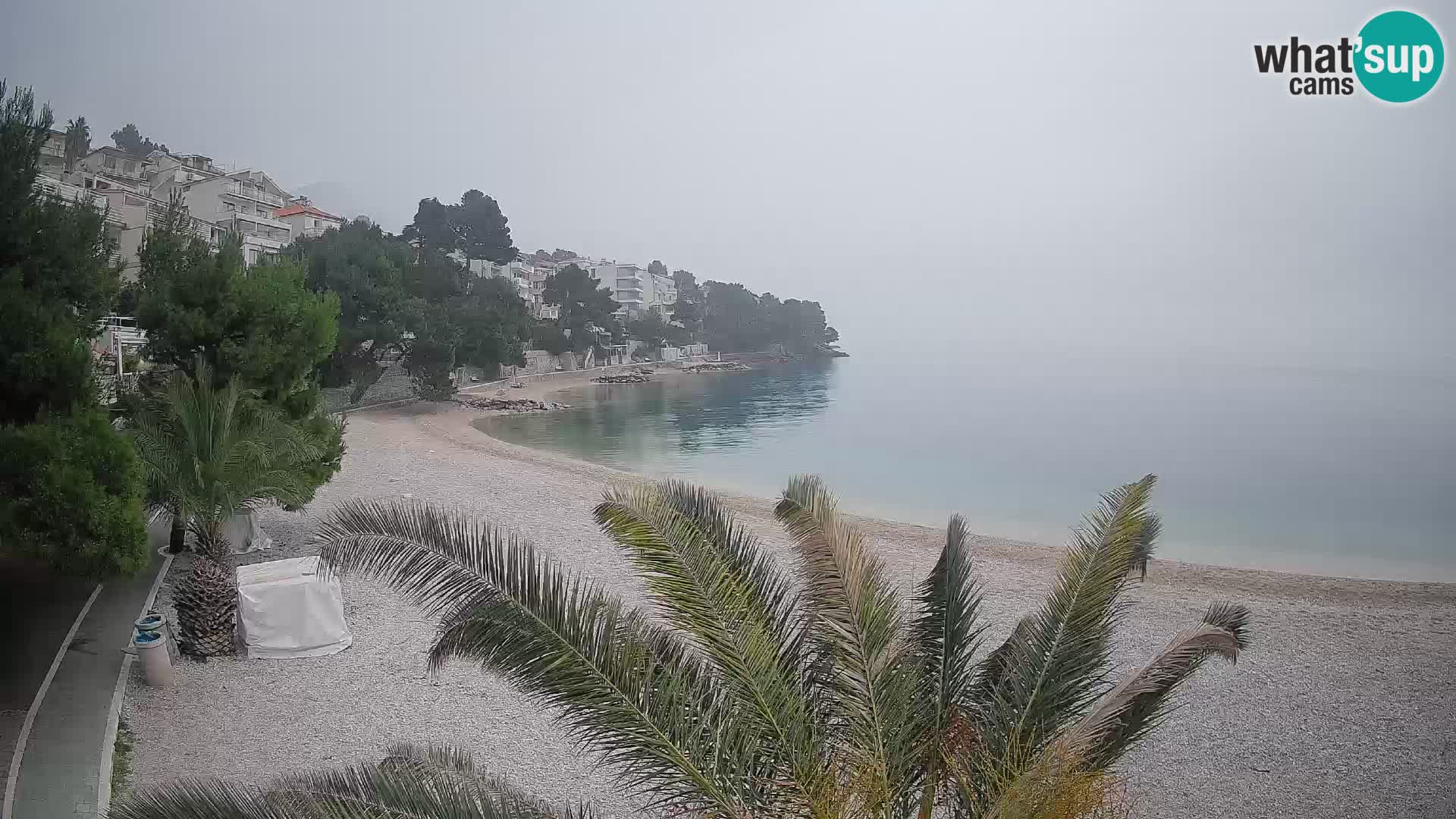 Webcam Plage Lučica Brela – Vue en direct sur la côte adriatique