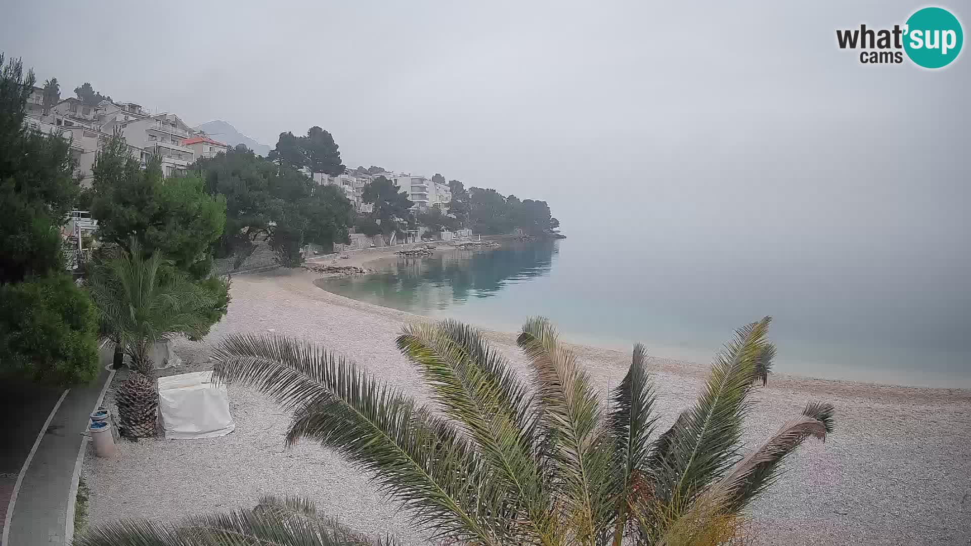 Webcam Lučica Strand Beach Brela – Liveblick von der Adriaküste
